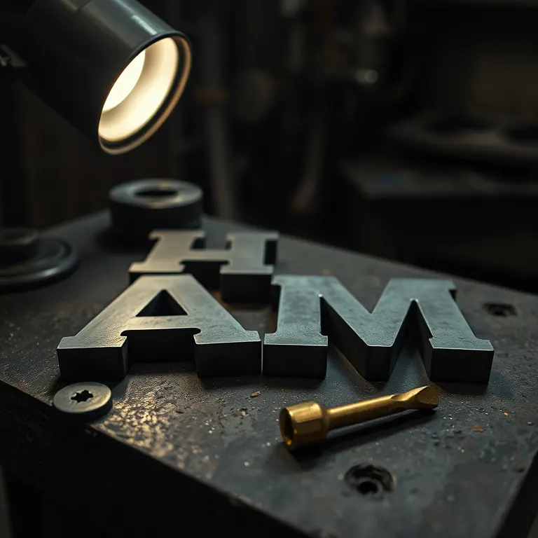 Signage for a workshop building, finished